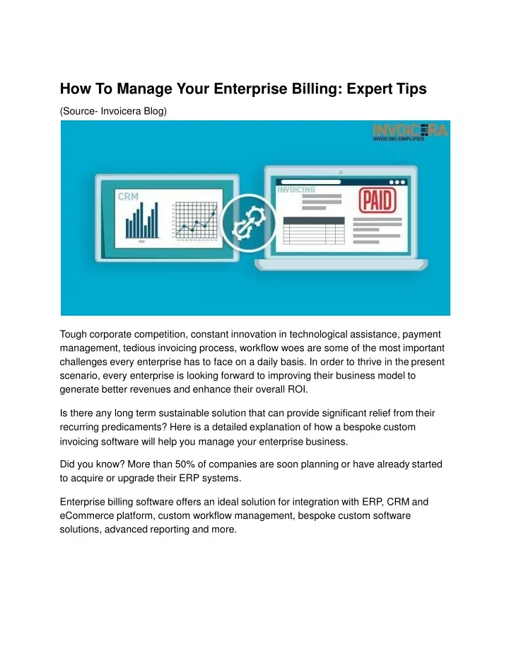 how to manage your enterprise billing expert tips