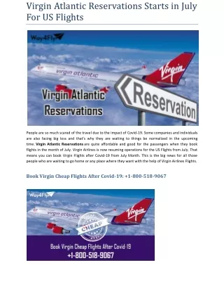virgin atlantic reservations starts in july