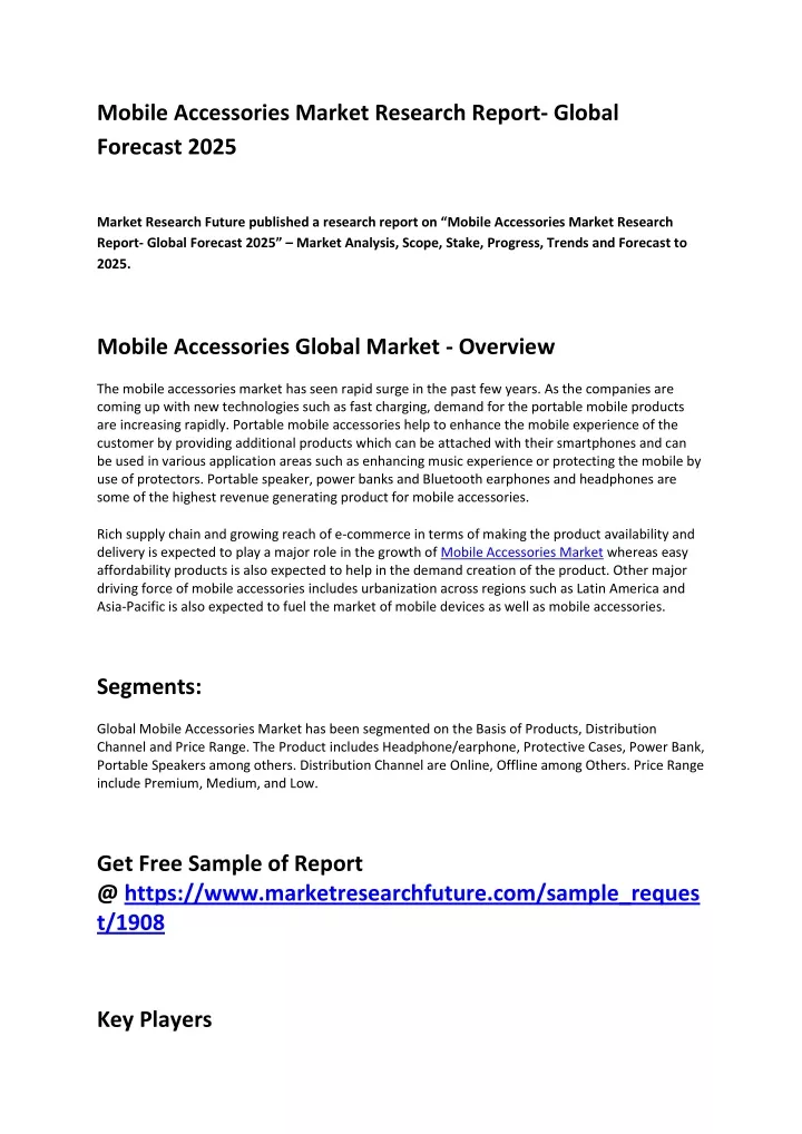 mobile accessories market research report global