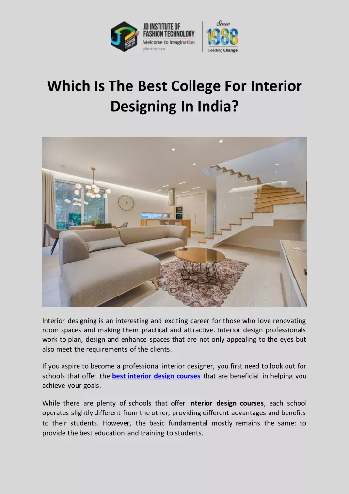 which is the best college for interior designing
