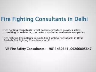 Fire Fighting Consultants in Delhi