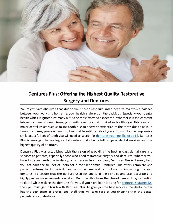 dentures plus offering the highest quality