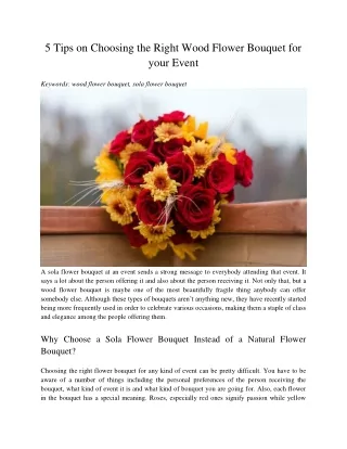 5 tips on choosing the right wood flower bouquet