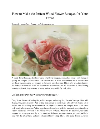 how to make the perfect wood flower bouquet