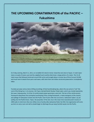 the upcoming conatmination of the pacific