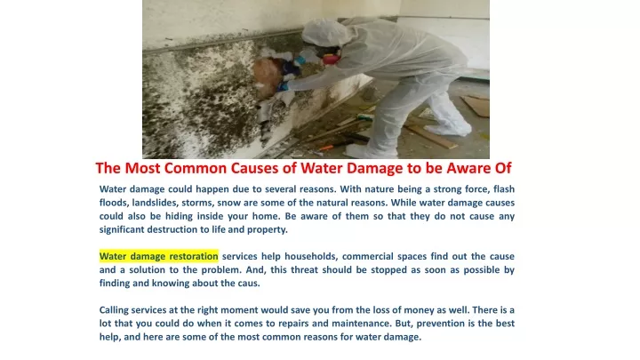 the most common causes of water damage to be aware of