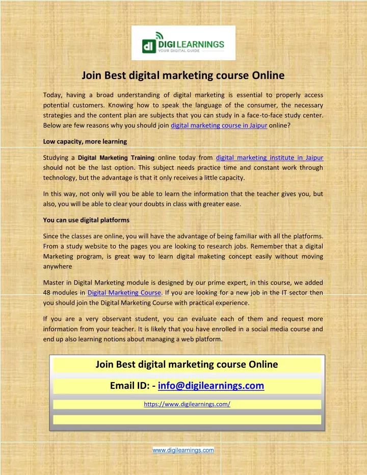 join best digital marketing course online