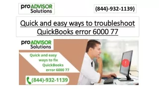 Quick and easy ways to troubleshoot QuickBooks error 6000 77