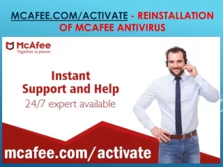 mcafee com activate reinstallation of mcafee antivirus