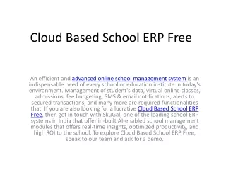 cloud based school erp free