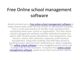 free online school management software