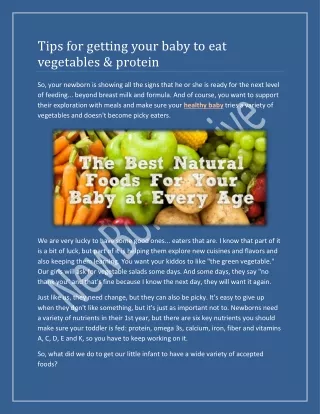 Tips for getting your baby to eat vegetables & protein