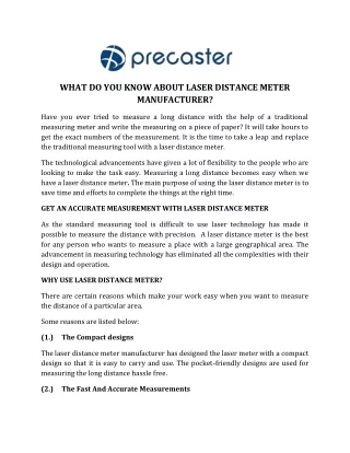what do you know about laser distance meter