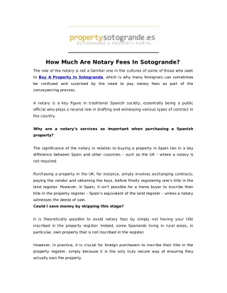 how much are notary fees in sotogrande