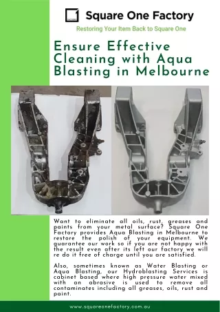ensure effective cleaning with aqua blasting