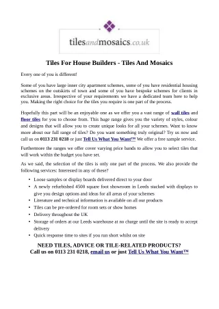tiles for house builders tiles and mosaics