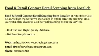 food retail contact detail scraping from local ch