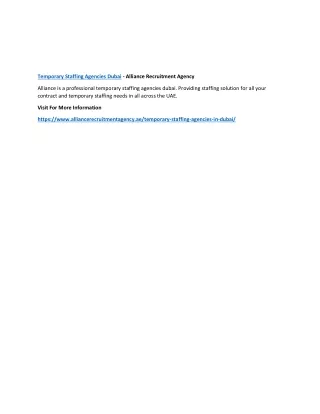 temporary staffing agencies dubai alliance