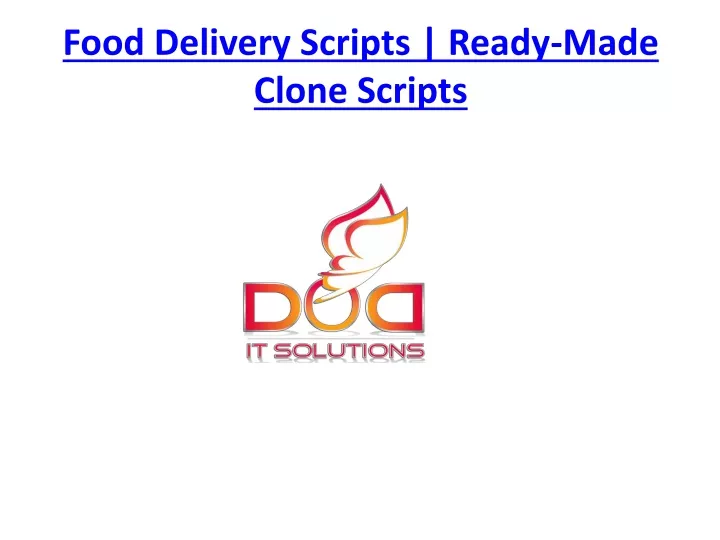 food delivery scripts ready made clone scripts