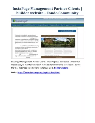 instapage management partner clients builder