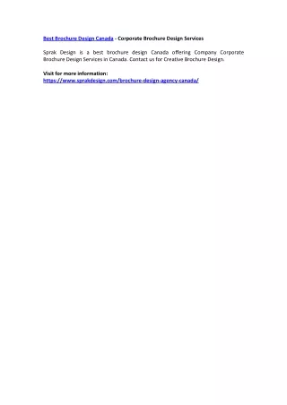 best brochure design canada corporate brochure