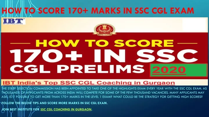 how to score 170 marks in ssc cgl exam