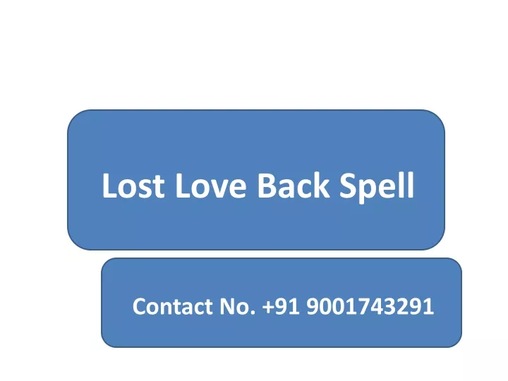 lost love back spell