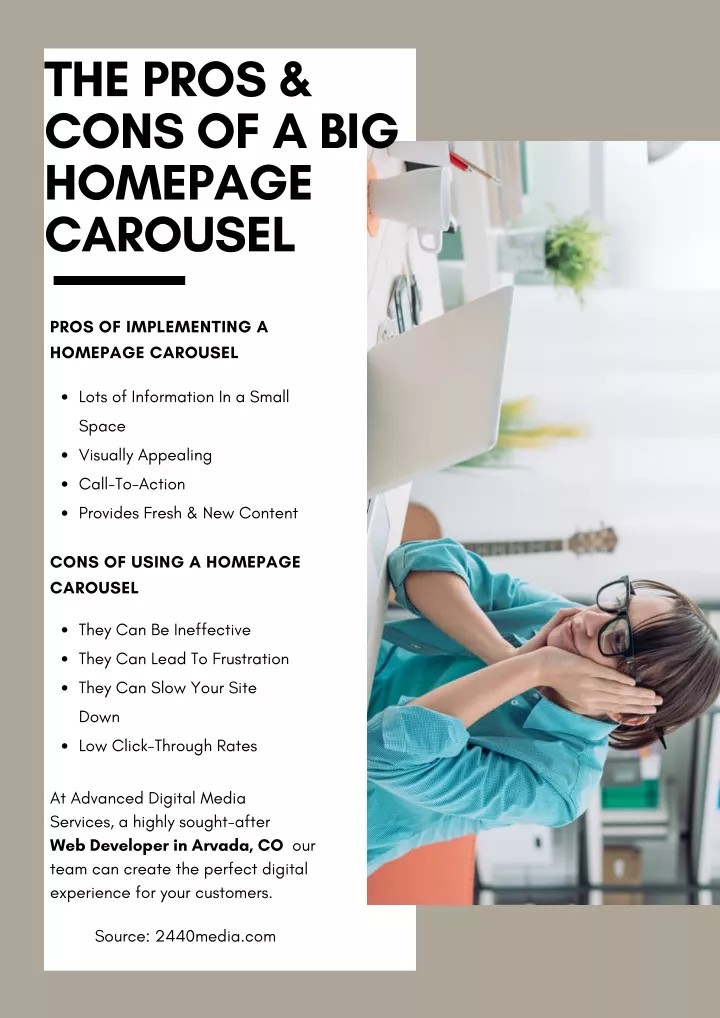 the pros cons of a big homepage carousel
