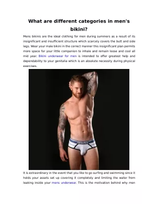 what are different categories in men s