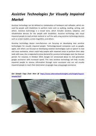 assistive technologies for visually impaired