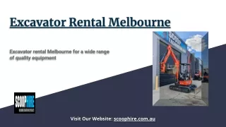 Excavator Rental Melbourne