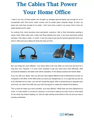 the cables that power your home office