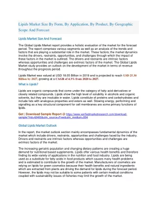 lipids market size by form by application