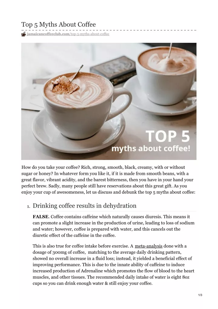 top 5 myths about coffee