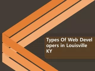 Types Of Web Developers in Louisville KY