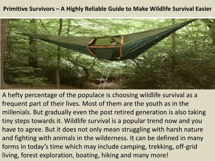 primitive survivors a highly reliable guide to make wildlife survival easier