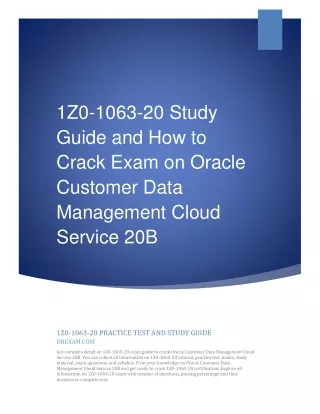 1z0 1063 20 study guide and how to crack exam