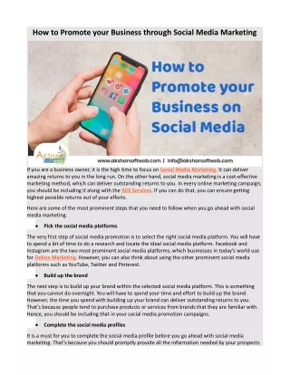 how to promote your business through social media