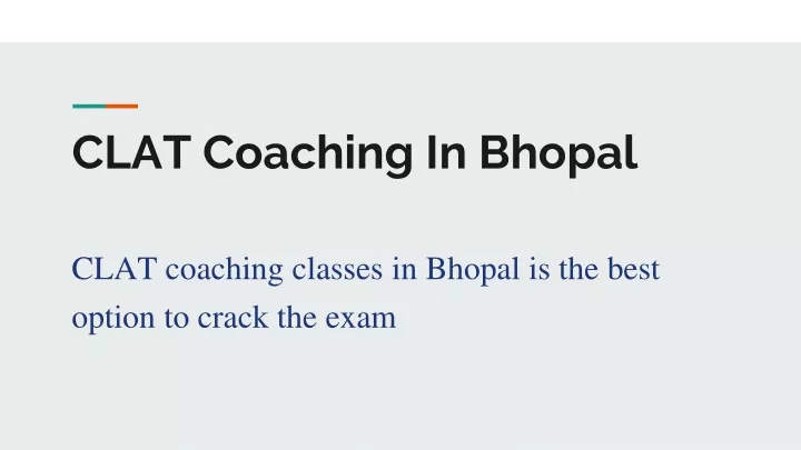 clat coaching in bhopal