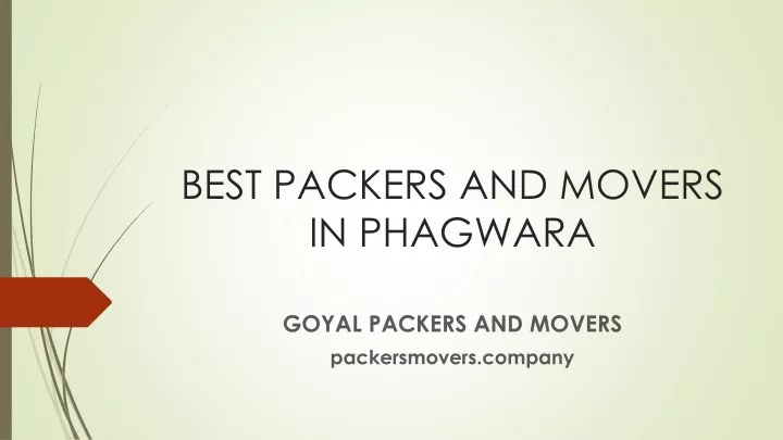 best packers and movers in phagwara