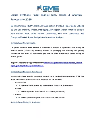 global synthetic paper market size trends analysis