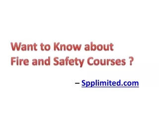 Best Fire and Safety Course in Chennai – Spplimited.com