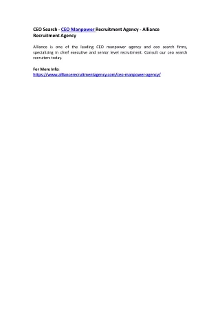 ceo search ceo manpower recruitment agency