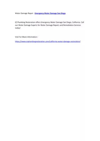 water damage repair emergency water damage