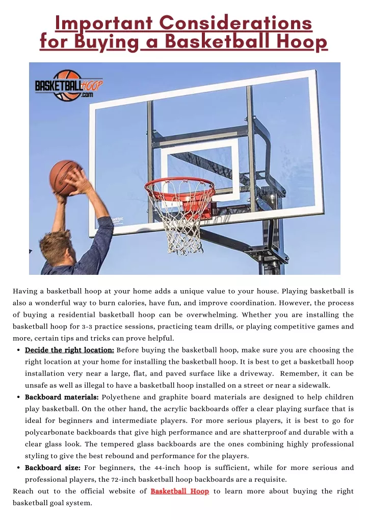 important considerations for buying a basketball