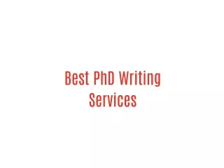 PhD Writing Assistance