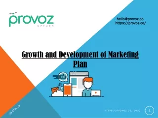 Growth and development of marketing plan | Provoz