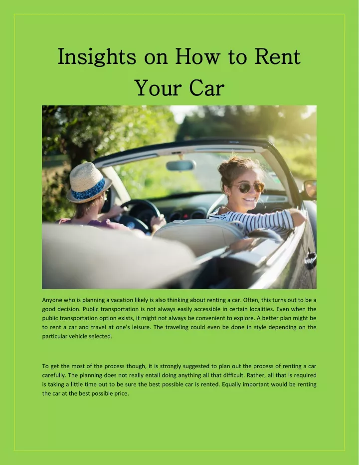 insights on how to rent insights on how to rent