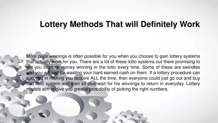 lottery methods that will definitely work